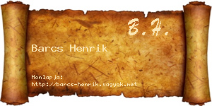 Barcs Henrik névjegykártya
